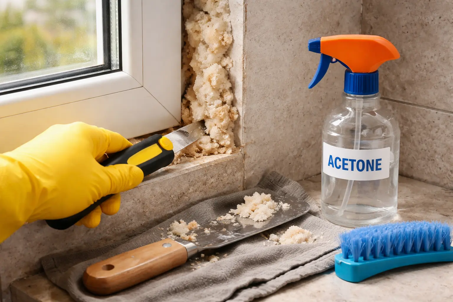 removing expanding foam safely