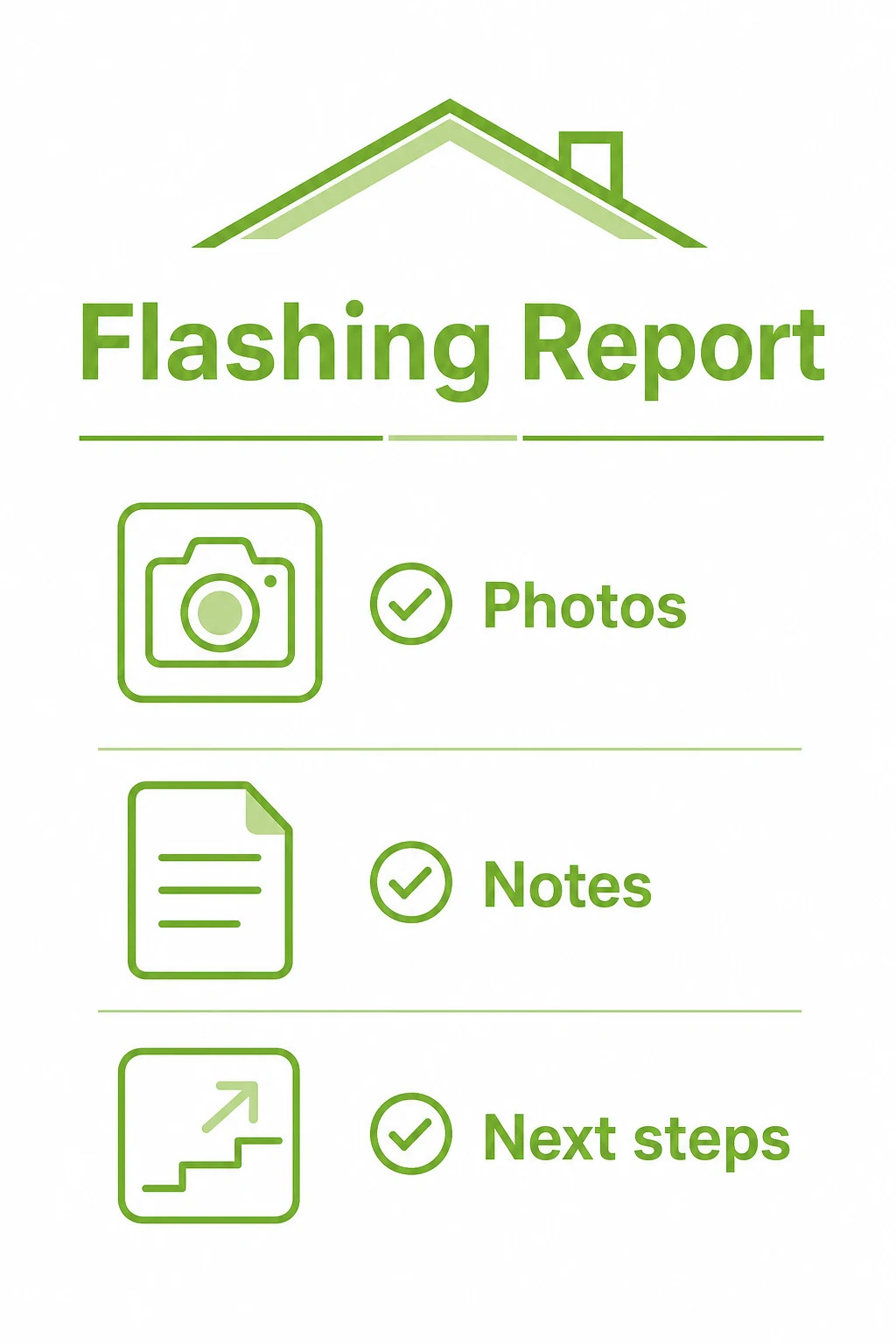 Graphic showing items in a flashing survey report